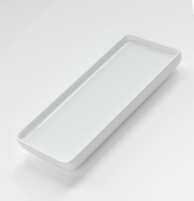 Premium Ceramic Bathroom Tray ā Sleek Non-Slip Organizer for Shower, Countertop, Vanity | 9.25x3.66inch | Easy-Clean, Corrosion-Resistant