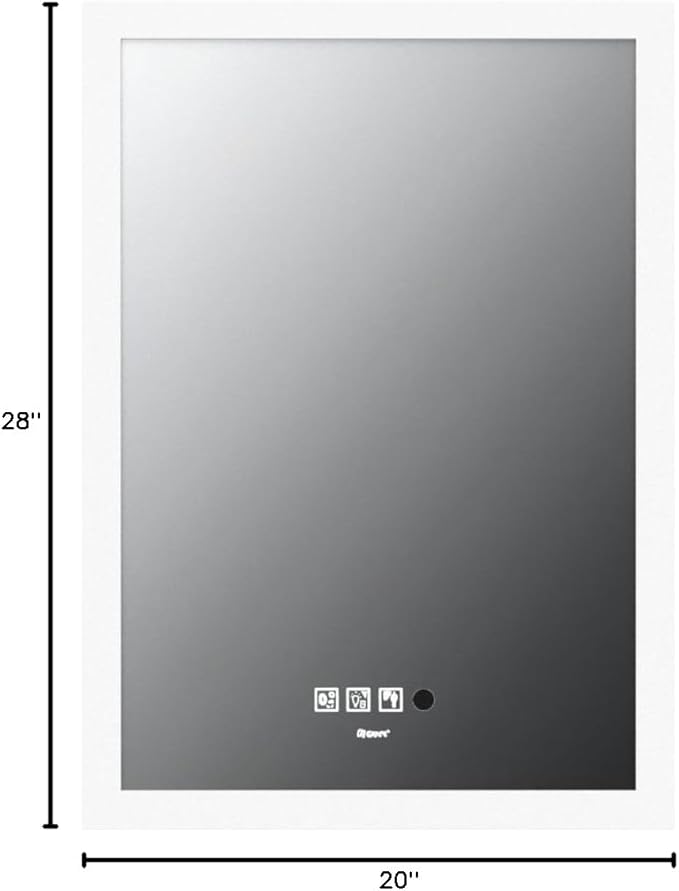 20 x 28 inch LED Bathroom Mirror with Bluetooth Speaker, Induction Switch Light Smart Vanity Mirror Wall Mounted, IP44 Waterproof Anti Fog Vertical & Horizontal