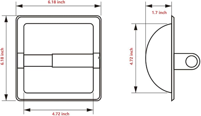 Recessed Toilet Paper Holder in Wall Mounted with Rear Mounting Bracket Stainless Steel Heavy Duty Brushed Gold Finish 6.2x6.2 Square Jumbo Mega Tissue Holder for Bathroom Wall