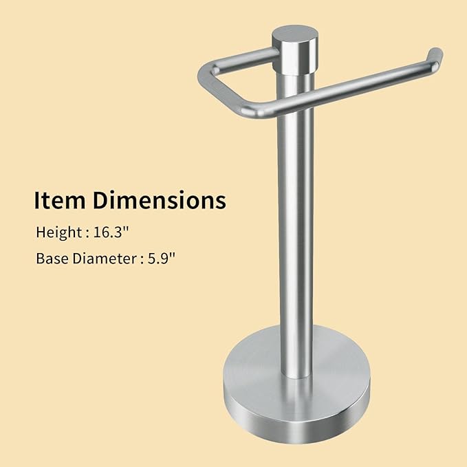 YUMORE Hand Towel Holder Stand Countertop Towel Rack Free Standing Towel Bar Hanger for Bathroom Kitchen (Brushed Nickel)