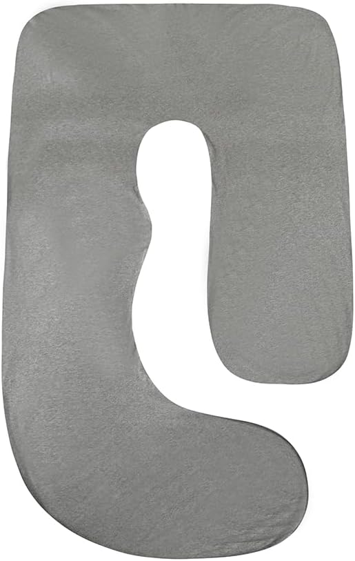 Pregnancy Pillow J-Shaped Full Body Pillow,59 inch with Jersey Cover Easy to Remove and Wash, Support Pregnant Women's Backs Legs and HIPS, Improve Sleep,Pregnancy Pillow for Women ,Dark Grey