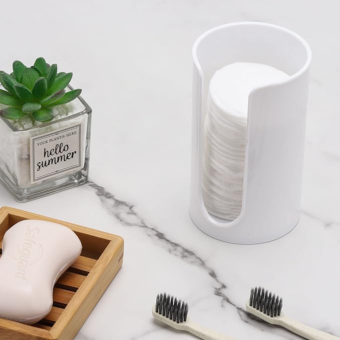 LoveBB Plastic Paper Cup Holder - Small Disposable Cup Dispenser Mouthwash Cup Holder for Bathroom Countertop, White