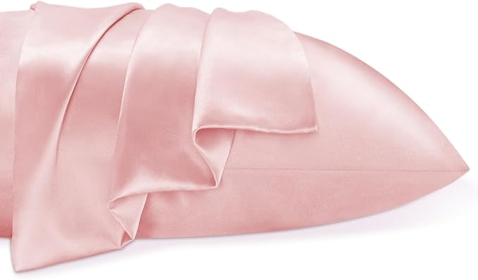 BEDELITE Satin Pillowcase for Hair and Skin, Super Soft Similar to Silk Pillow Cases 4 Pack with Envelope Closure, Cooling Pillowcases for Women Men (20"x30" Queen Size, Pink)