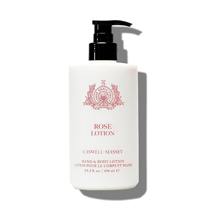 Caswell-Massey Rose Hand and Body Lotion for Dry Skin, Daily Moisturizing Lotion with Almond Oil, Shea Butter & Vitamin E, Fast-Absorbing Non-Greasy Hydrating Moisturizer, Pump Bottle 15.2 fl oz