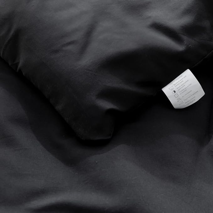 ROSGONIA Comforter Full Size Black for Girls Boys Teens, 3pcs (1 Boho Comforter & 2 Pillowcases), Lightweight Dorm Bedding Soft All Season Bed Set
