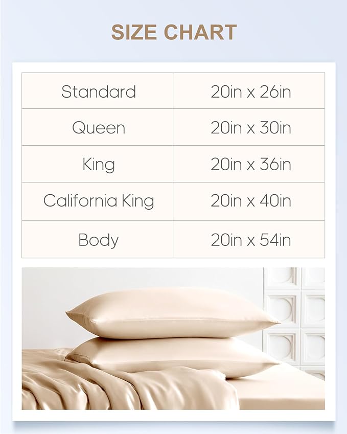 THXSILK 100% Mulberry Silk Pillowcase for Hair and Skin Health, 22 Momme Soft and Smooth Pillowcase with Hidden Zipper, Both Sides Premium Grade 6A Silk, 1pc(Standard 20"x26", Beige)