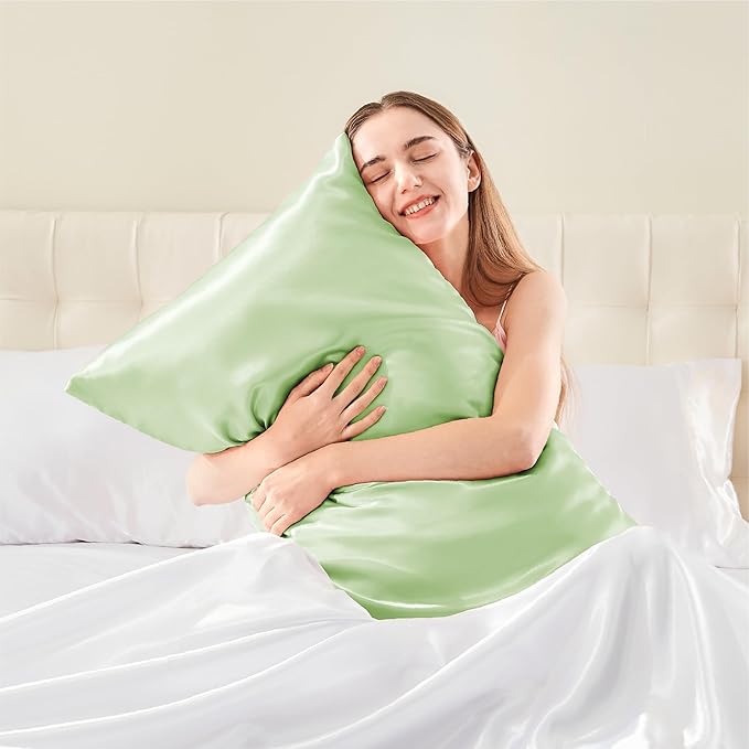 BEDELITE Satin Body Pillow Cover 2 Pack, Super Soft and Cooling Body Pillow Pillowcase for Hair and Skin, Breathable Silky Full Long Pillowcase Cover(20"x54", Gleam)