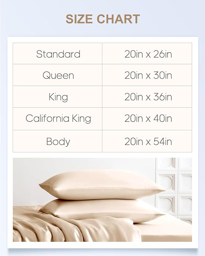 THXSILK Set of 2 100% Mulberry Silk Pillowcases for Hair and Skin, Grade 6A+ Mulberry Silk Pillow Cases 22 Momme, Pure Mulberry Silk Pillow Case Cover with Zipper, 2pcs (Queen 20"x30", Beige)