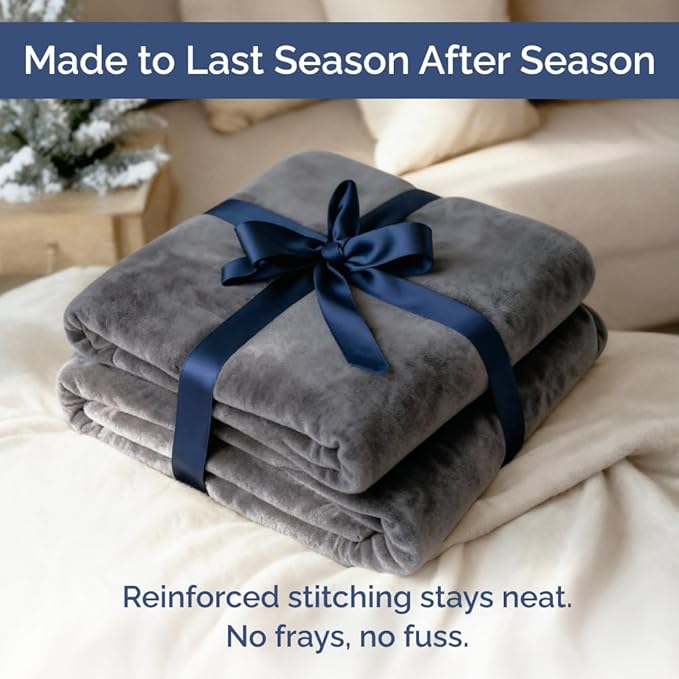 Ultra Soft Fleece Blanket King Size - Flannel Fleece Luxury King Blanket - Lightweight for Couch Bed Chair - Thick, Warm & Breathable - All Season Cozy Fuzzy, Anti-Static Microplush Bedding, Dark Grey