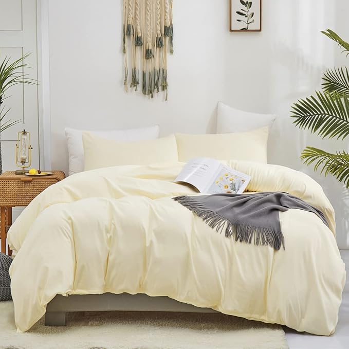 KAREVER Ivory Comforter Set Off White Bedding Set Beige Comforter Set Men Breathable Ivory Bedding Set Women Soft Off White Ivory Bedding Comforter Set, Cal King (104" X 96" )