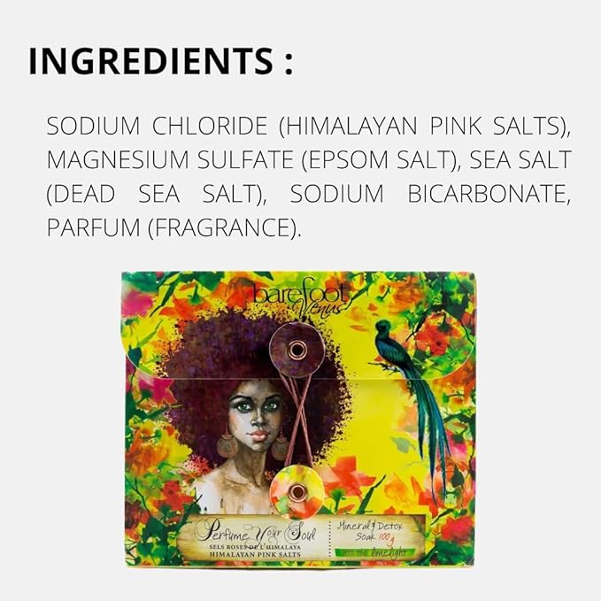 Barefoot Venus Himalayan Pink Salts Mineral & Detox Bath Soak (Into The Limelight, 100 Grams)
