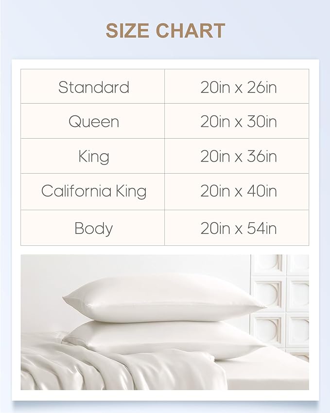 THXSILK Set of 2 100% Mulberry Silk Pillowcase for Hair and Skin, Grade 6A+ Mulberry Silk Pillow Cases 22 Momme, Hypoallergenic Pillow Case Cover with Zipper (California King 20"x40", White)