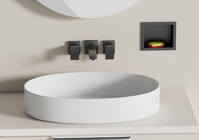 Recessed Wall Soap Holder for Shower Niche,Shower Foot Rest for Shave Legs,Stainless Steel 304 Footrest,Matte Black,5.9 in x 4.8 in x 3.9 in