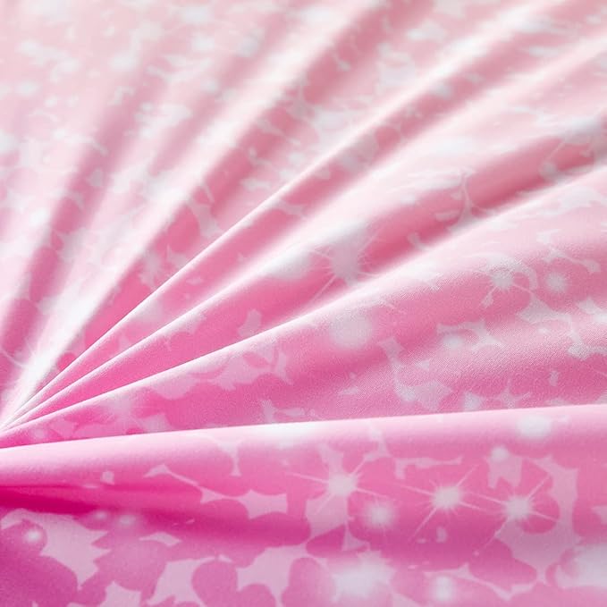 URBONUR Full Size Comforter Set for Girls Glitter 6 Pieces Bed in A Bag Comforter Set with Sheets Ombre Rainbow Bedding Set Kids Teen Girls Bed Set for Full Bed