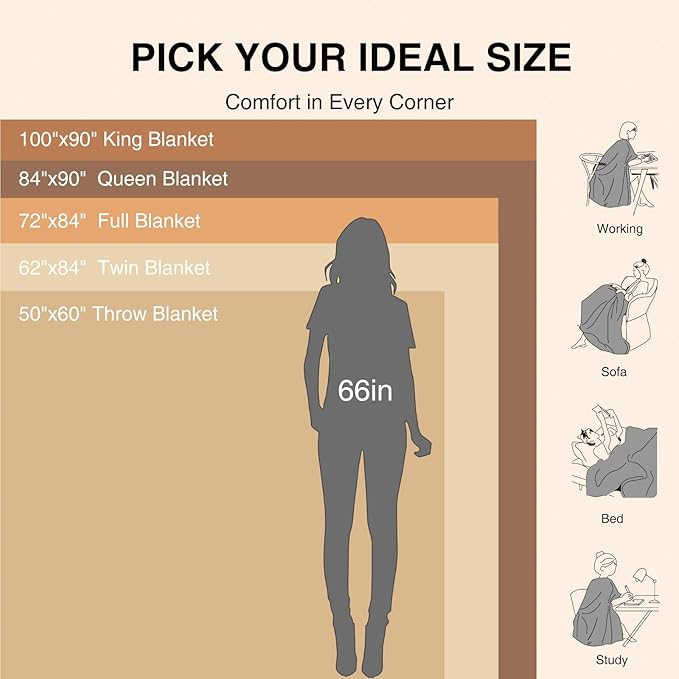 Heated Blanket King, Dual Control Electric Blanket, Ultra Soft Flannel, Consistent & Even Heating with 8 Heat Levels & 10 Hours Auto Off, Overheat Protection, Warm Gifts for Grandm (100"x90")