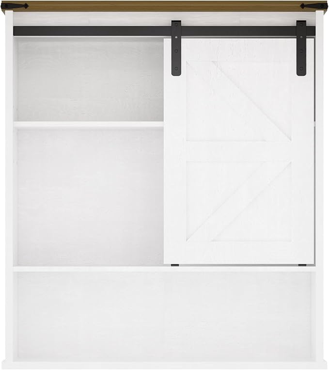 Bathroom Wall Cabinet, Bathroom Storage Cabinet with Doors & Adjustable Shelves, Wall Mounted Medicine Cabinet Over The Toilet, White Cabinet for Laundry Room, Kitchen, Entryway