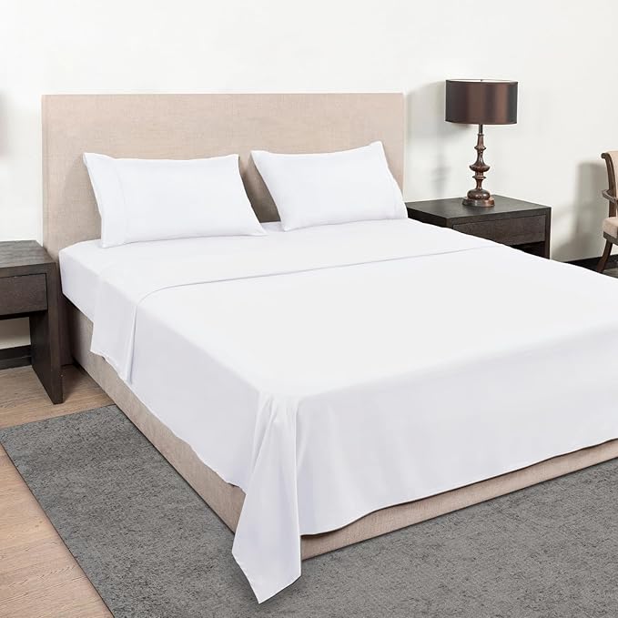 Mejoroom Twin Sheet Set - Hotel Collection Twin Sheets - Bedding Sheets & Pillowcases with Deep Pocket Fitted Sheet, Breathable, Wrinkle & Fade Resistant - 3 Piece(White)