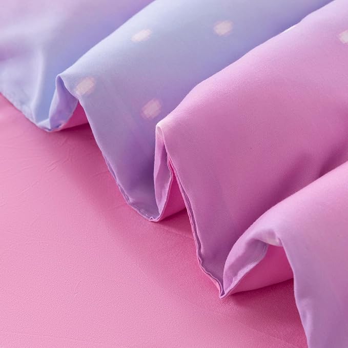 4Pcs Girls Twin Bedding Set with Sheets, Pink Art Tie Dye Bedding Sets,Bed in A Bag Kids Bedding Set for Girls Twin (1 Comforter, 1 Flat Sheet, 2 Pillowcases)