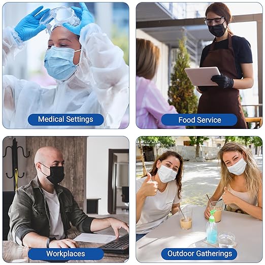 JMU Level 3 Disposable Face Mask 4-Ply for Adult, Medical Grade, ≥98% Filtration, Breathable & Comfortable, 50 Pack