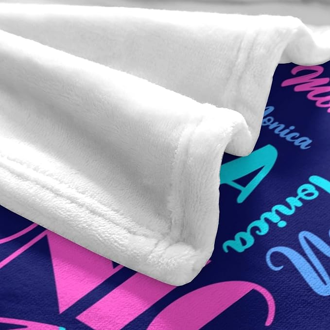 Name Blanket Personalized Blanket for Adult Kids Flannel Customize Throw Blanket Custom (Color 29, 40 x 50 Inches)