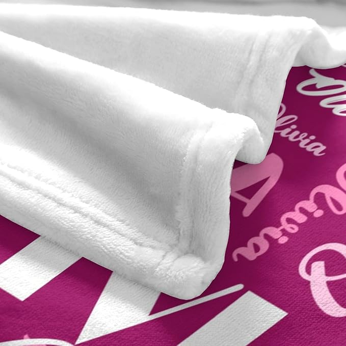 Name Blanket Personalized Blanket for Adult Kids Flannel Customize Throw Blanket Custom (Color 30, 50 x 60 Inches)