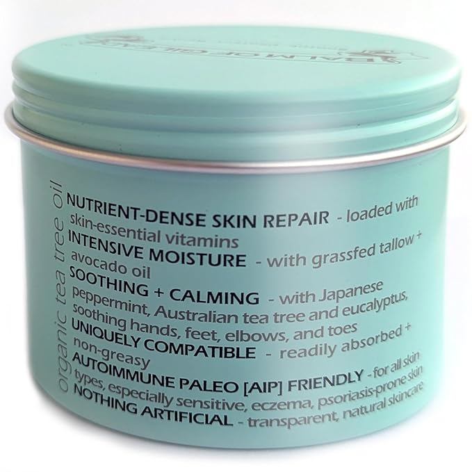 BALM OF GILEAD Foot Cream with Tea Tree and Eucalyptus ā Intensive Moisturizing Cream for Dry, Cracked Heels and Feet ā Refreshing Body and Skin Care Balm