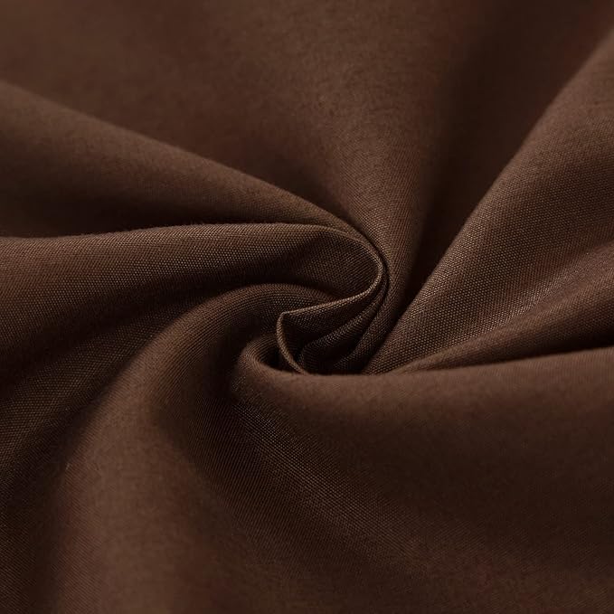 MEILA Wrap Around Bed Skirt Three Fabric Sides Elastic Dust Ruffled 18 Inch Tailored Drop,Easy to Install Fade Resistant-Brown, Twin/Full