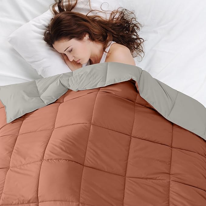 Modern Threads Down Alternative Reversible Comforter Orange Rust/Beige California King