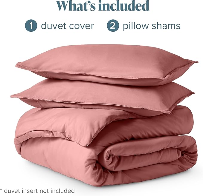 Bare Home Bedding Duvet Cover King Size - Premium 1800 Super Soft Collection - Lightweight, Cooling - Soft Breathable Bedding Duvet Cover (King, Dusty Rose)