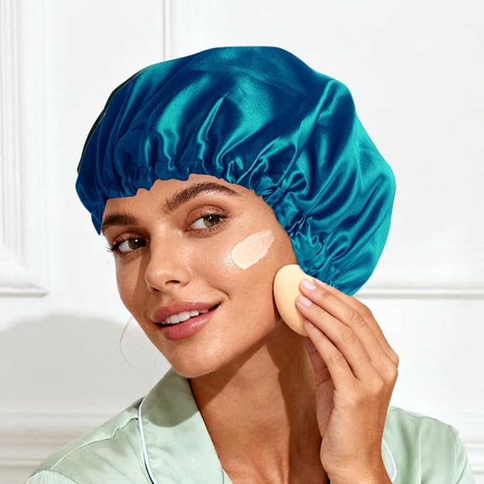 Satin Bonnet Double Layer Silk Bonnet for Sleeping Women Hair Care for Natural Curly
