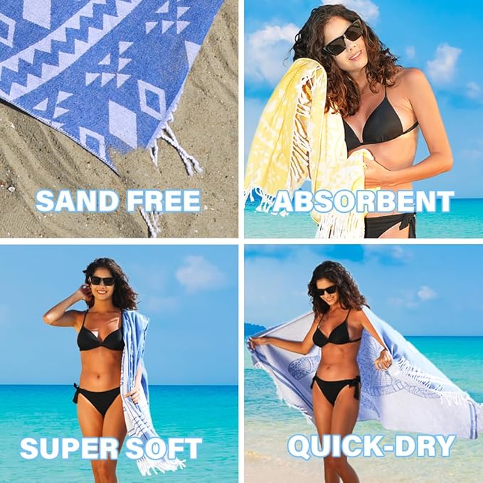 Thin Turkish Beach Towel Quick Dry Absorbent Cotton Lightweight Bath Pool Towels Extra Large Oversized Sand Free Beach Stuff Cloud Adults Gift