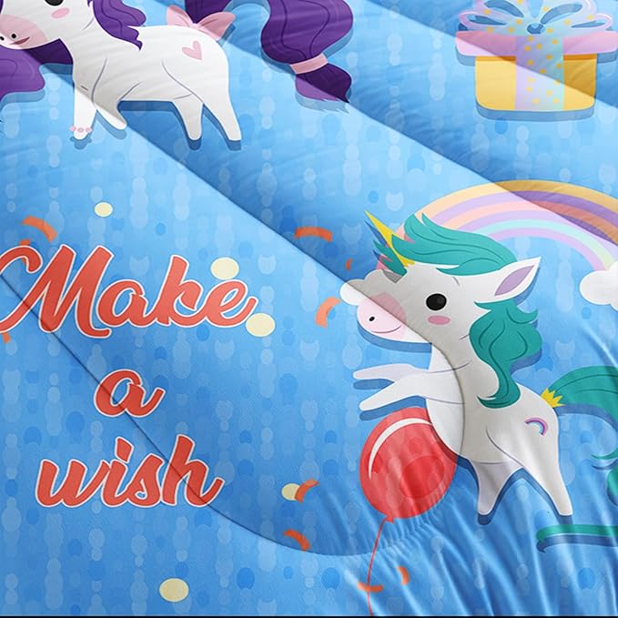 Rainbow Unicorn Comforter Set Twin,Kids Bedding Sets for Girls Twin Unicorn,Unicorn Bedroom Decor for Girls Bedding,with 1 Comforter with 2 Pillow Case