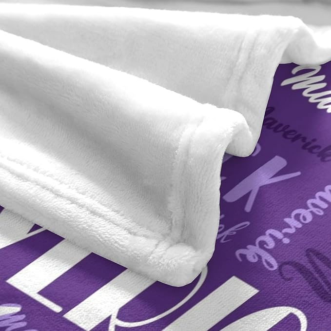 Name Blanket Personalized Blanket for Adult Kids Flannel Customize Throw Blanket Custom (Color 17, 30 x 40 Inches)