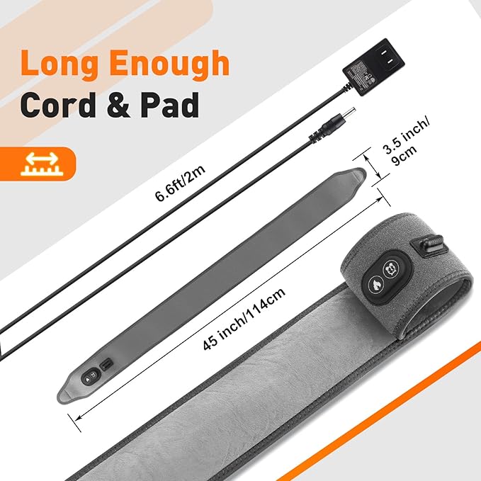 Arm Heating Pad, Extra Long Electric Heating Strap, Heated Wrap Around Wrist Brace, for Hand, Arm, Knee, Ankle, 4 Heat Levels & 3 Auto-Shutoff Timers, with 78" Long Power Cord