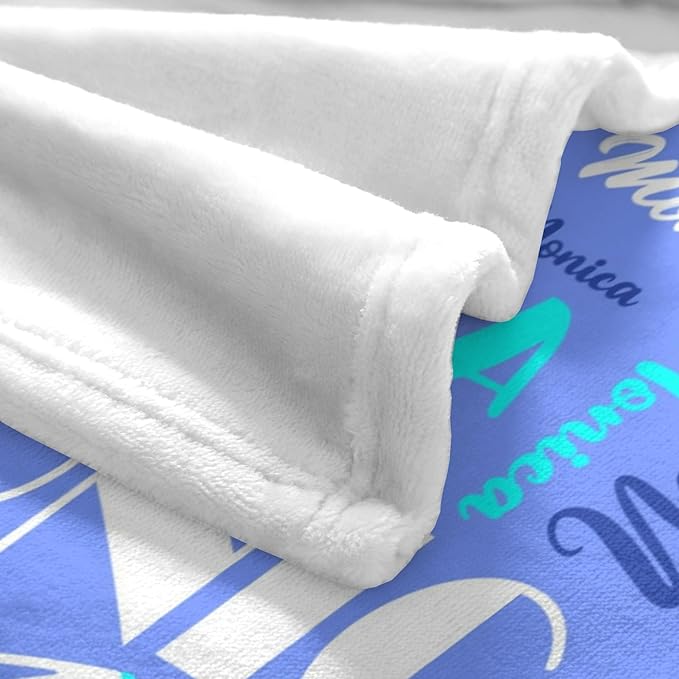 Name Blanket Personalized Blanket for Adult Kids Flannel Customize Throw Blanket Custom (Color 26, 40 x 50 Inches)