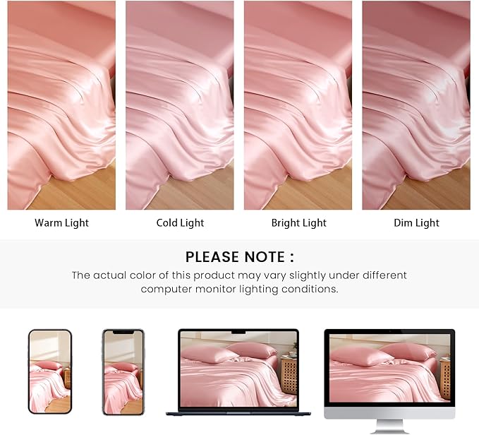 THXSILK 100% Pure Mulberry Silk Duvet Cover Set 3 Piece, 6A+ Grade Luxury Soft Bedding Silk Sheets for Hair and Skin, 1 Pcs Quilt/Comforter Cover with 2 Zippered Pillowcases (Charming Pink, King)