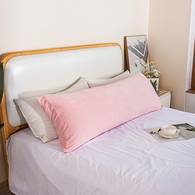Body Pillow, Memory Foam Body Pillows for Adults Sleeping, Long Pillow for Bed, Big Large Firm Full Body Pillow for Side Sleeper, 20x54 Inch, Light Pink