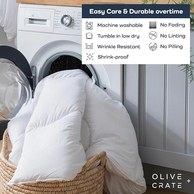 Olive + Crate 100% Viscose Derived from Bamboo - King Size - Hypoallergenic, Cooling & Moisture-Wicking Bedding - All Season Lightweight Plush Design - Organic King Comforter - 102"x90"