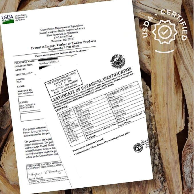 Palo Santo Premium Sticks (8) Smudging Incense Certified Pure Ethically and Sustainably Harvested from Fallen Trees in Peru (NOT Ecuador). Protection, Meditation, Healing, Spiritual Cleansing