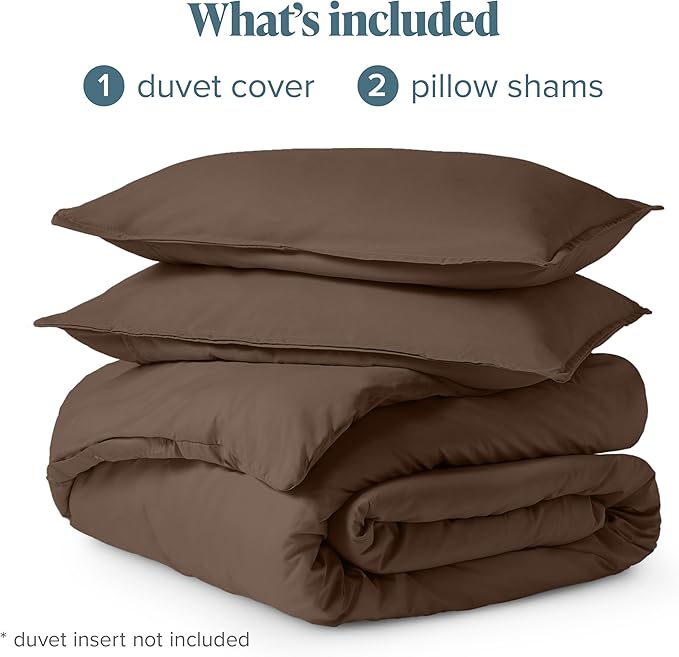 Bare Home Bedding Duvet Cover King Size - Premium 1800 Super Soft Collection - Lightweight, Cooling - Soft Breathable Bedding Duvet Cover (King, Cocoa)