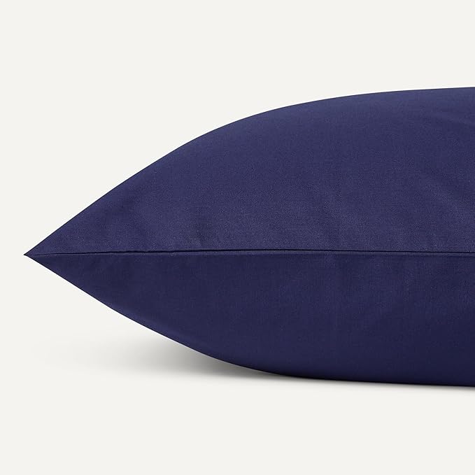 Amazon Basics Soft Organic Cotton Sheet Set with 2-Pieces Pillowcase, Navy Blue, Full