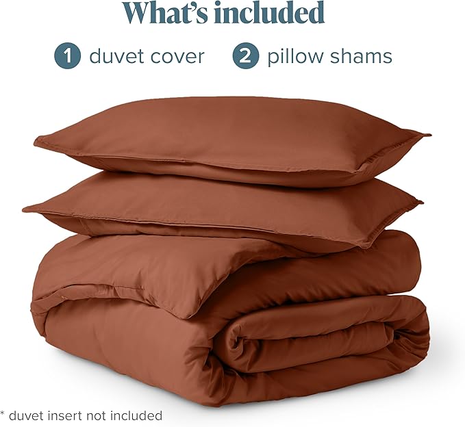 Bare Home Bedding Duvet Cover Queen Size - Premium 1800 Super Soft Collection - Lightweight, Cooling - Soft Breathable Bedding Duvet Cover (Queen, Terracotta)