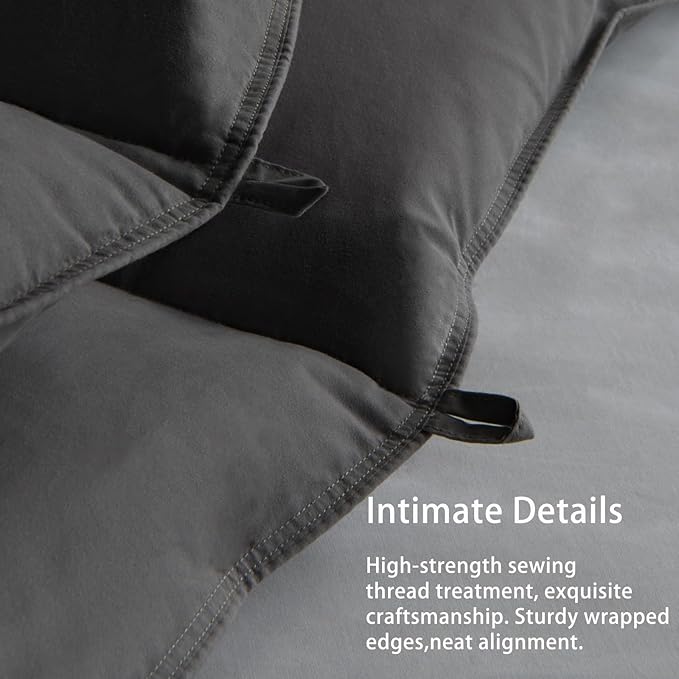 Luxury Down Fiber Comforter Twin/Twin XL Size - Medium Weight Duvet Insert for All Seasons - Ultra-Soft Hotel Collection Comforters, 40 Oz Fluffy Duvet ,Gray (68x90)