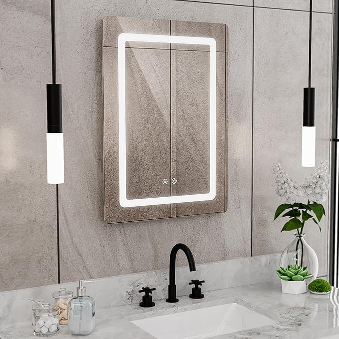 DreamLine Brilliance 28 in. H x 20 in. W Rectangular Light-up Mirror