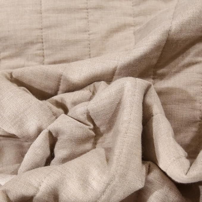 Quilt Set Floral Leaves 3D Embroidery Pattern 3 PCS Cotton Reversible Quilted Embroidered Decorative Bedspreads Coverlet Set, Lightweight &Soft Queen Size Beige Bedding Coverlet for All Season