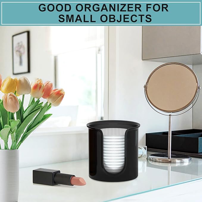 Bathroom Cup Holder - 2 Pack 3 oz Cup Dispenser for Bathroom Vanity Countertop - Small Paper Cup Dispenser for Mouthwash Cups & 3oz Bathroom Cups(Black)
