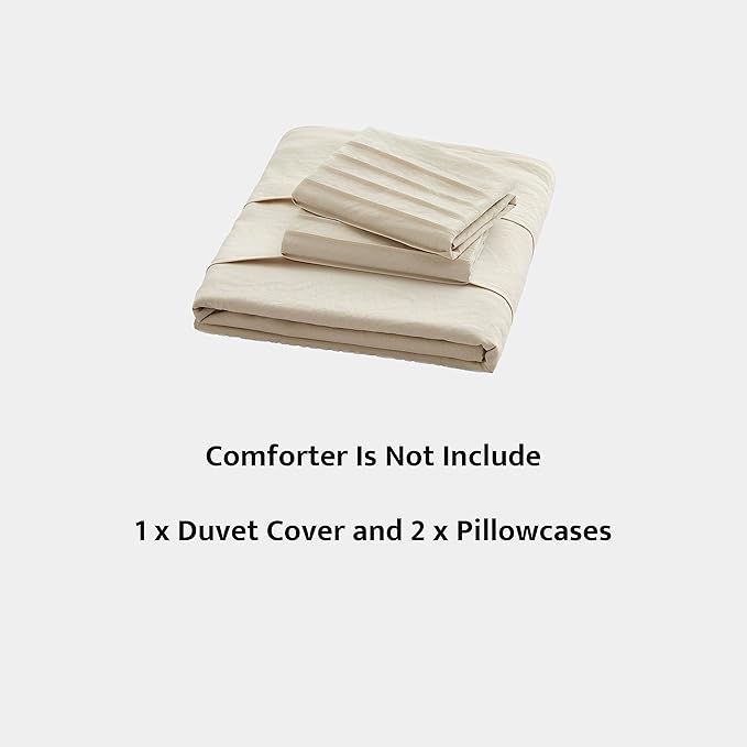 Oli Anderson Light Khaki Duvet Cover King Size - Pleated King Duvet Cover, 3PCS Soft and Breathable Textured Bedding Set with Zipper Closure(Light Khaki,104"x90")