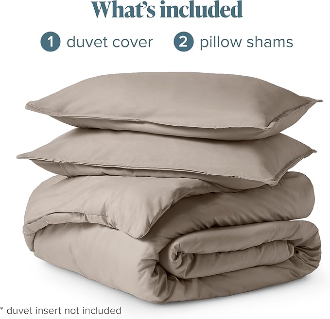 Bare Home Bedding Duvet Cover King Size - Premium 1800 Super Soft Collection - Lightweight, Cooling - Soft Breathable Bedding Duvet Cover (King, Khaki)