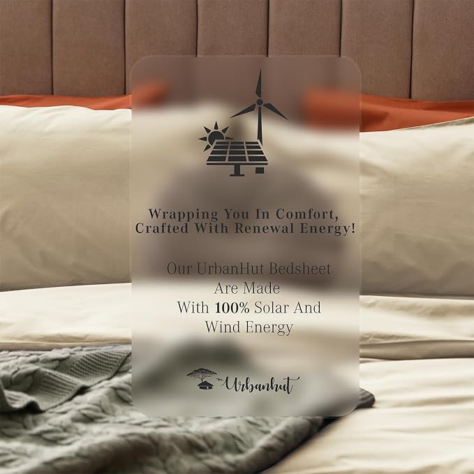 URBANHUT 1000 Thread Count King Sheets Set Egyptian Cotton, Long Staple Soft & Breathable, 4 Pc Bed Sheet Sets, Luxury Hotel Sateen Sheets Fits 16" Deep Pocket - Ivory