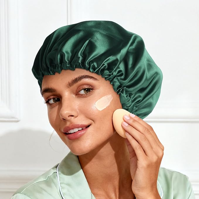 Satin Bonnet Double Layer Silk Bonnet for Sleeping Women Hair Care for Natural Curly